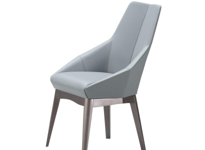 Luxury armchair Chairs Design Dining room stainless steel Gray leather chair Noble Furniture